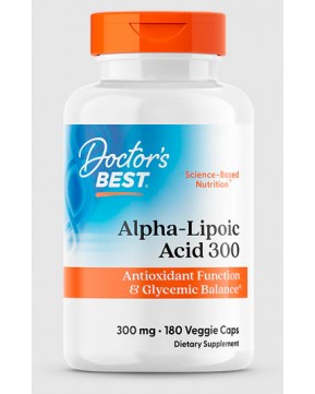 Doctor's Best, альфа-липоевая кислота, 300 мг, 180 вегетарианских капсул